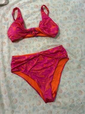 Victoria's Secret bombshell Pink and Orange Tropical Bikini Set
